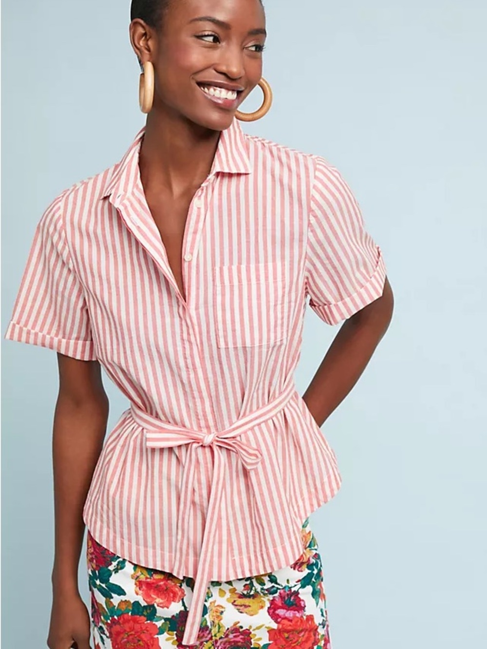 Anthropologie Isabella Sinclair Wellesley Buttondown 100% Cotton Shirt